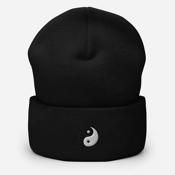 Yin Yang Symbol Embroidered Unisex Cuffed Beanie - BUCKET POPCORN